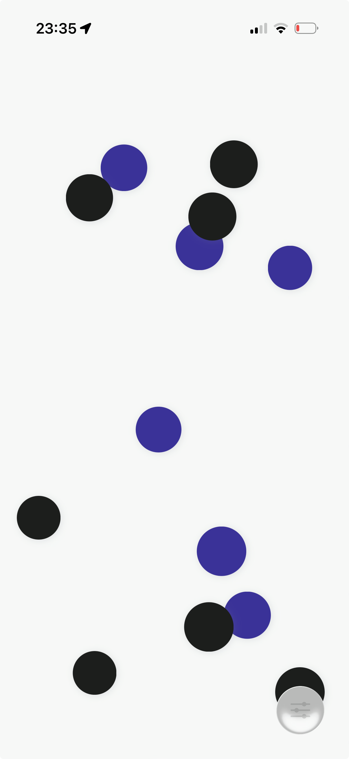 Baby Dots dark theme with vibrant dots